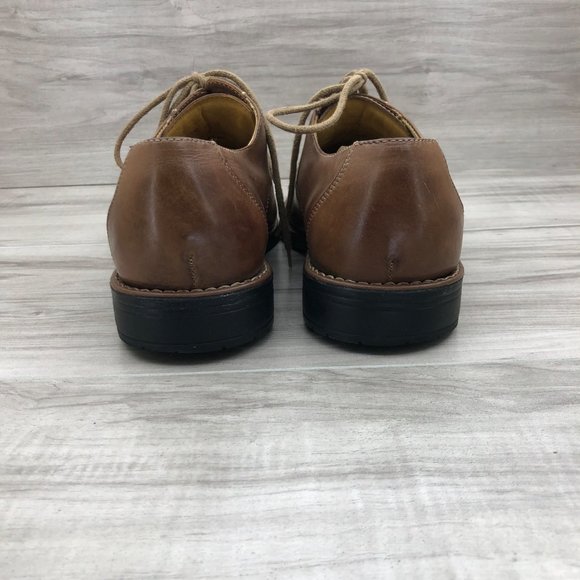 Sandro Moscoloni Oxfords Men's 9.5D Brown Leather Derby Cap Toe Dress Shoes - Picture 8 of 11